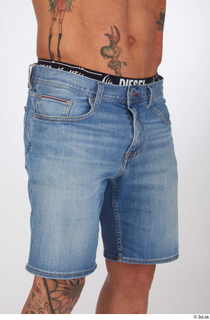 Garrott blue jeans shorts casual dressed thigh 0003.jpg